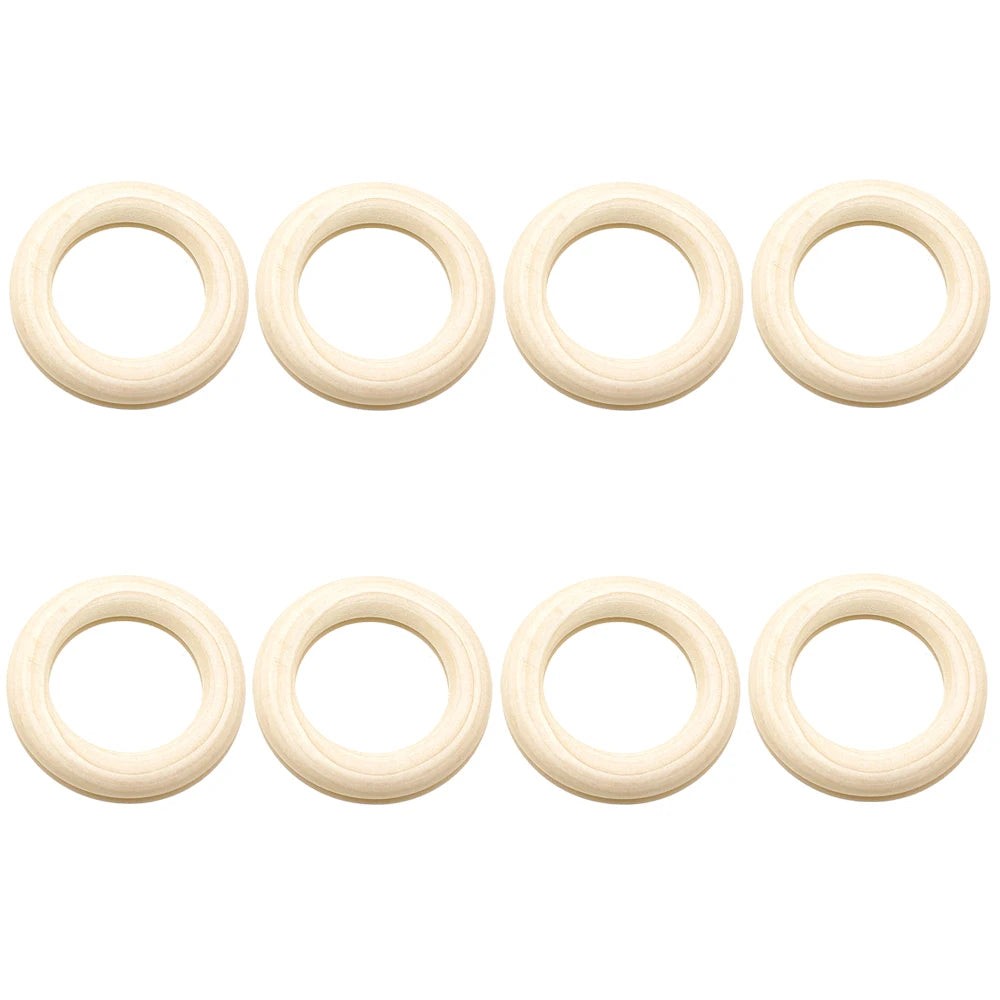 Wood Napkin Rings, Set of 8