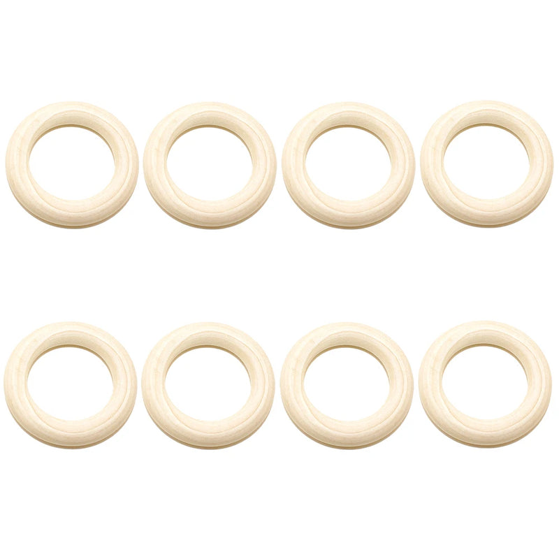 Wood Napkin Rings, Set of 8