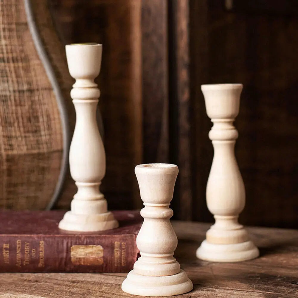 Unfinished Wood Taper Candlestick