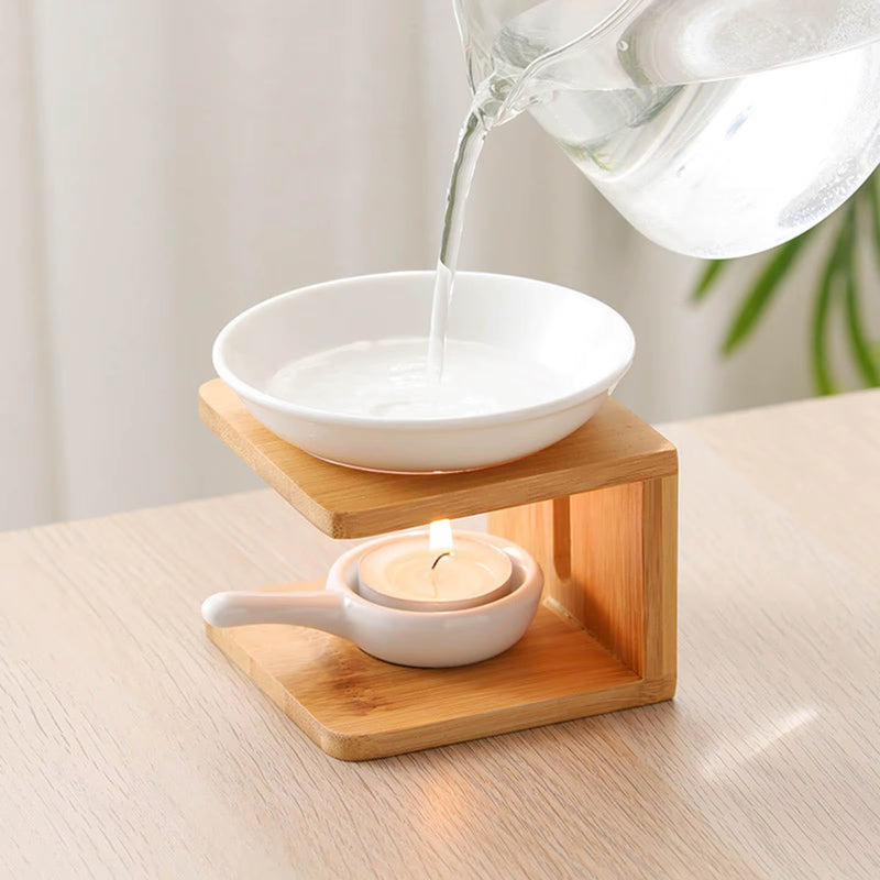 Ceramic Oil Burner with Candle Holder