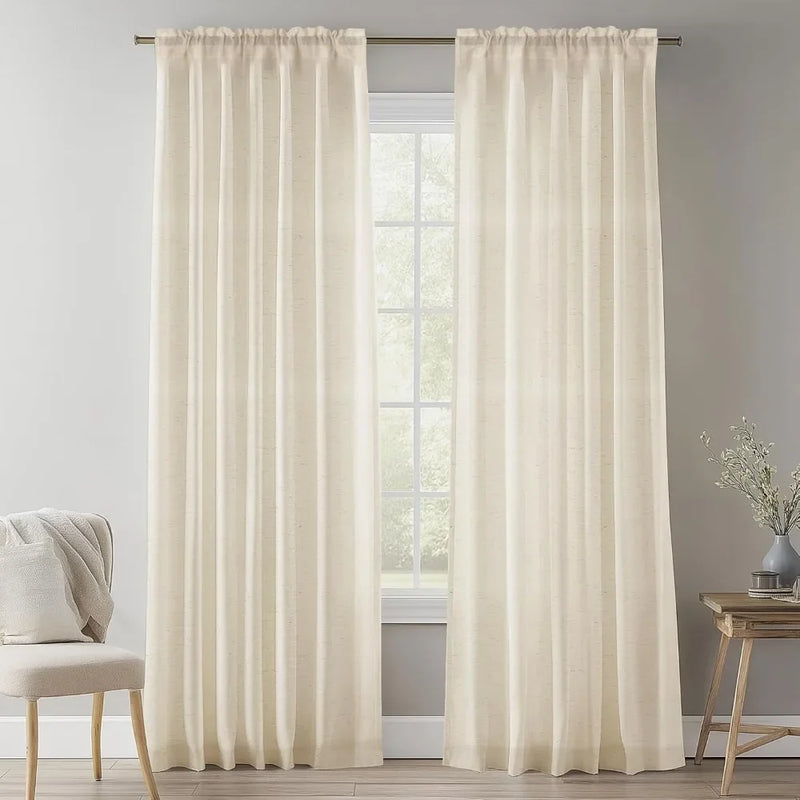 Natural Linen Voile Sheer Curtain