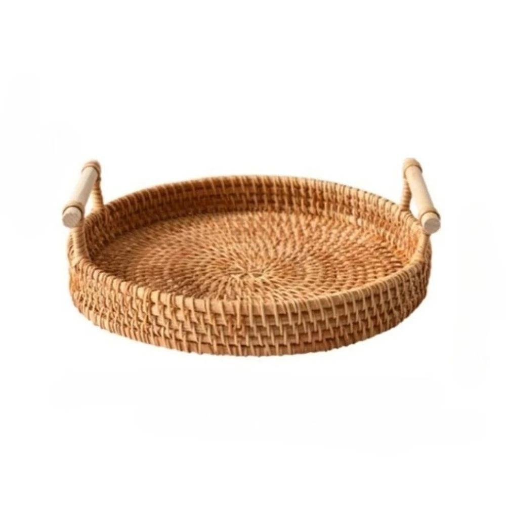 Rattan Serving Basket with Handles