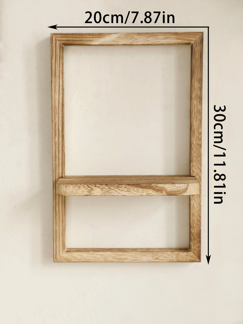 Compact Rustic Wood Wall Shelf