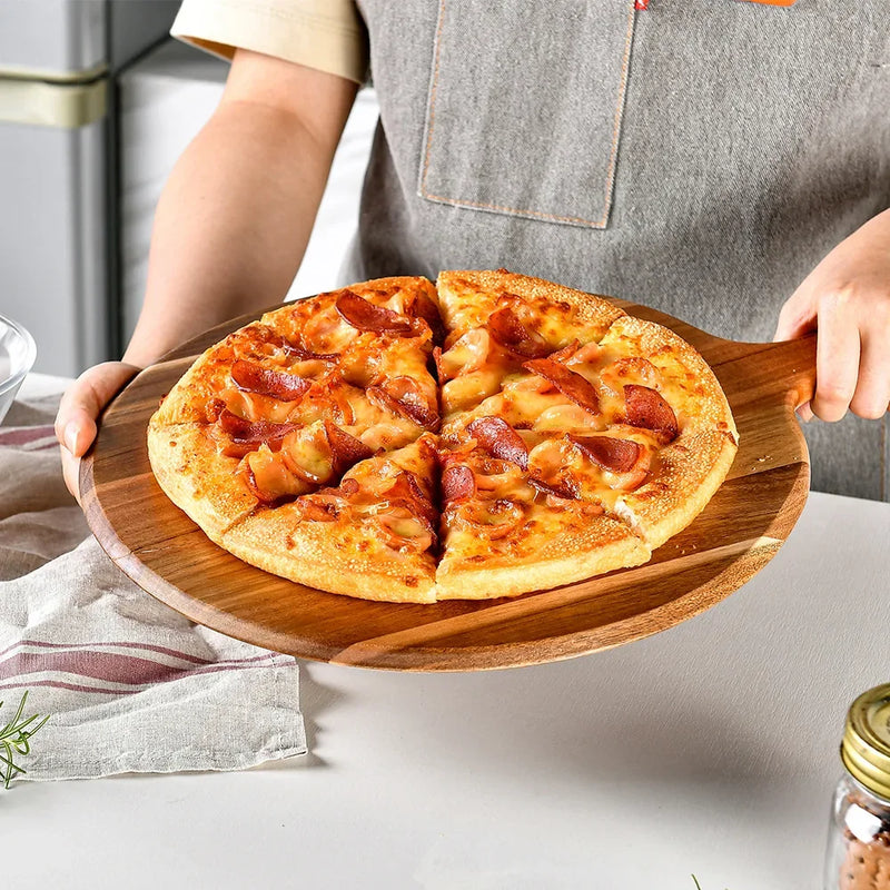Acacia Wood round Cutting Board with Handle