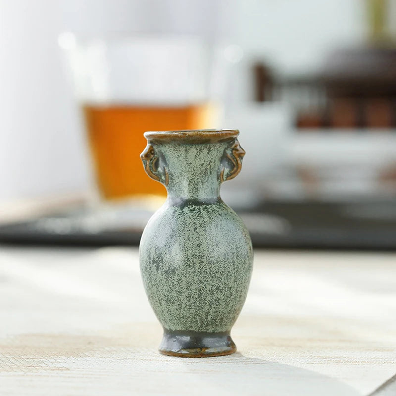 Small Green Ceramic Bud Vase