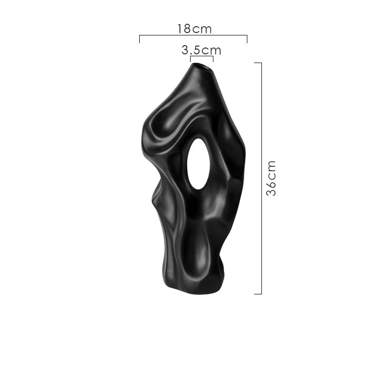 Organic Ceramic Vase, Irregular Shape
