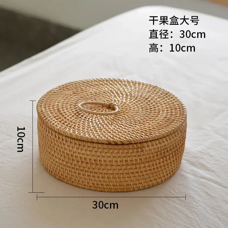 Natural Rattan Divided Storage Box